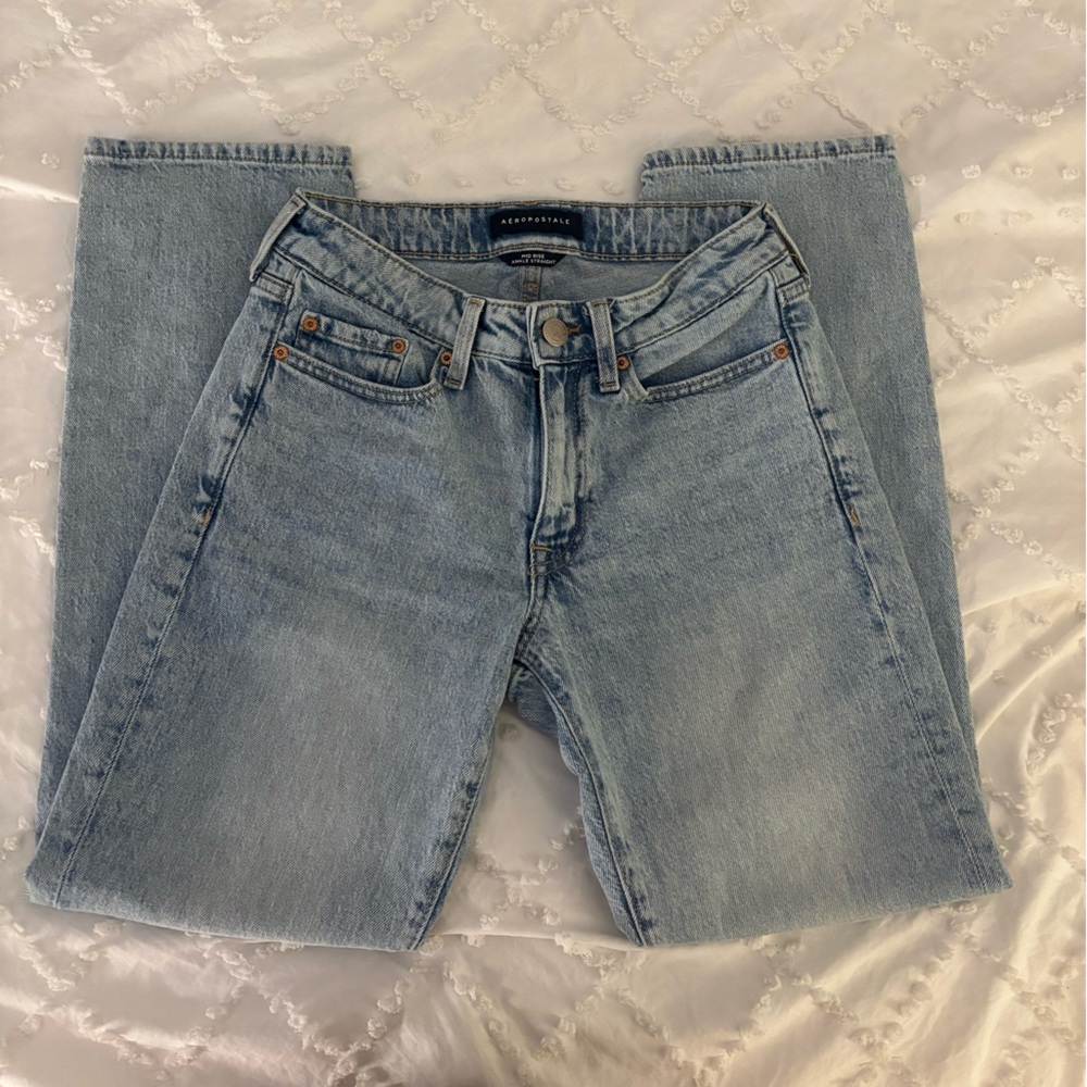 Aeropostale Sky Blue Straight Leg Jeans